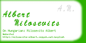 albert milosevits business card